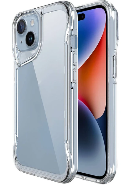 Apple iPhone 15 Plus Kılıf Kamera Çıkıntılı Koruyucu Kalın Kristal Şeffaf Kılıf