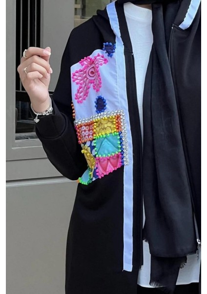 Kadın Taş İşlemeli Kapüşonlu Özel Tasarım Tesettür İkili Takım indirimleri