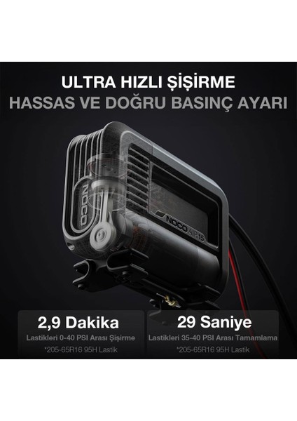 AIR15 12VOLT 80 Psı Ayarlanabilir Dijital Basınç Göstergeli Profesyonel Lastik Şişirme Pompası