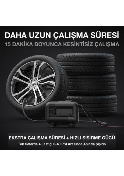 AIR15 12VOLT 80 Psı Ayarlanabilir Dijital Basınç Göstergeli Profesyonel Lastik Şişirme Pompası