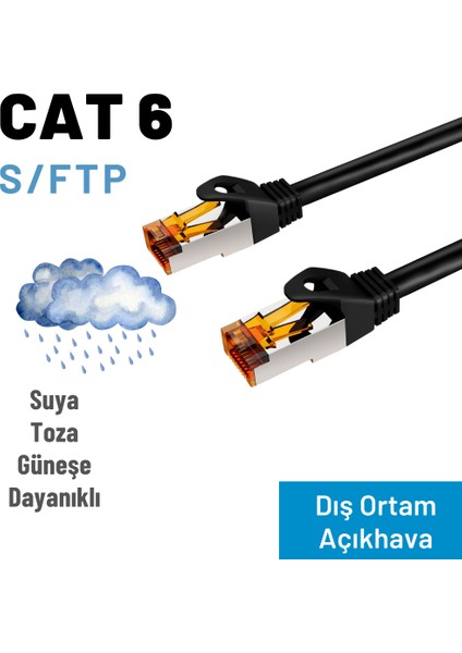 CAT6 Dış Ortam Açıkhava Ethernet Network Kablosu, 10 metre