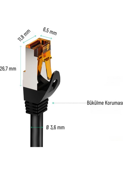 CAT6 Dış Ortam Açıkhava Ethernet Network Kablosu, 10 metre