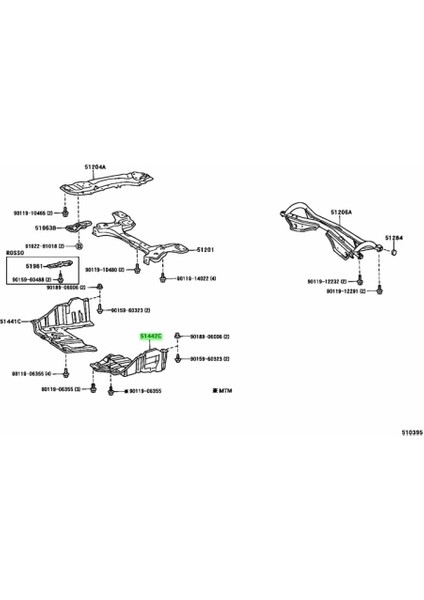 Karter Muhafaza Corolla 1998-2000 Sol Oem No: 51442-12120
