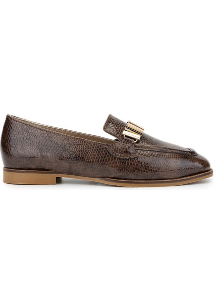 Kadın Deri Kahverengi Loafer Ayakkabı 945 11245-1 Bn Ayk SK24-25 Khv Ptk Bsk