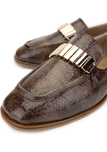 Kadın Deri Kahverengi Loafer Ayakkabı 945 11245-1 Bn Ayk SK24-25 Khv Ptk Bsk modelleri