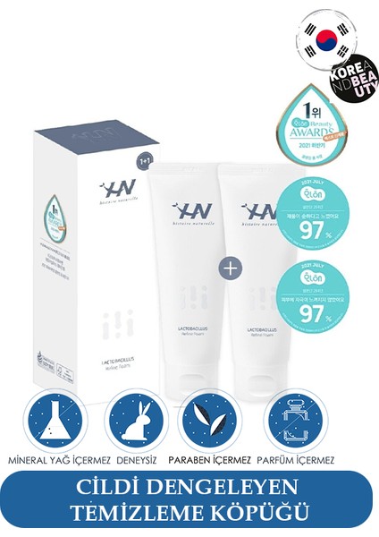 Hn Lactobacillus Refine Foam 80 + 80 G - Prebiyotik ve Probiyotik Içeren Yüz Temizleme Köpüğü