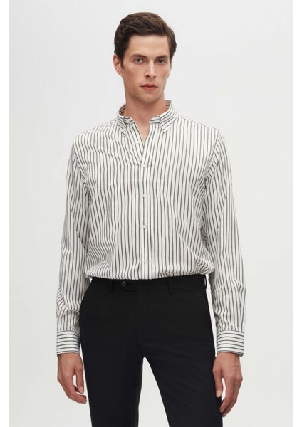 Ds Damat Slim Fit Siyah Çizgili Gömlek fiyatları