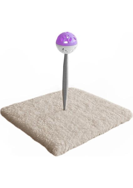 Yaylı Toplu Hacıyatmaz Kedi Aktivite Oyuncağı 16-20 cm Krem Rengi
