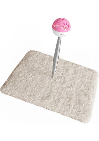 Yaylı Toplu Hacıyatmaz Kedi Aktivite Oyuncağı 16-20 cm Krem Rengi