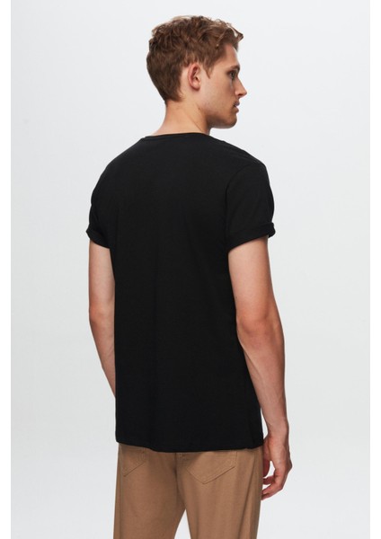 Slim Fit Siyah 3'lü T-Shirt 4HC14ORTBN533