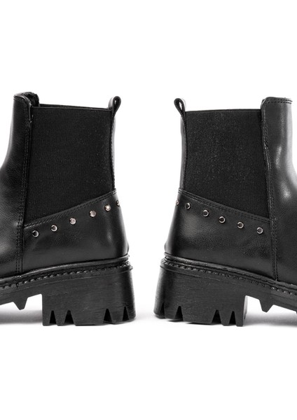 868-2005 Siyah Lastikli Günlük Kadın Bot modelleri