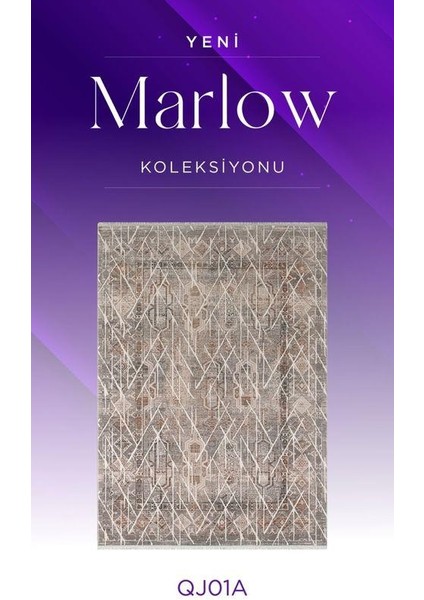 Marlow QJ01A Krem Gri Multi Akrilik Yumuşak Dokulu Klasik Modern Halı fiyatları