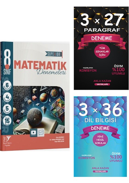 8. Sınıf Lgs Matematik Superıor 15 Li Deneme / Anla Kazan Dilbilgisi / Denemesi