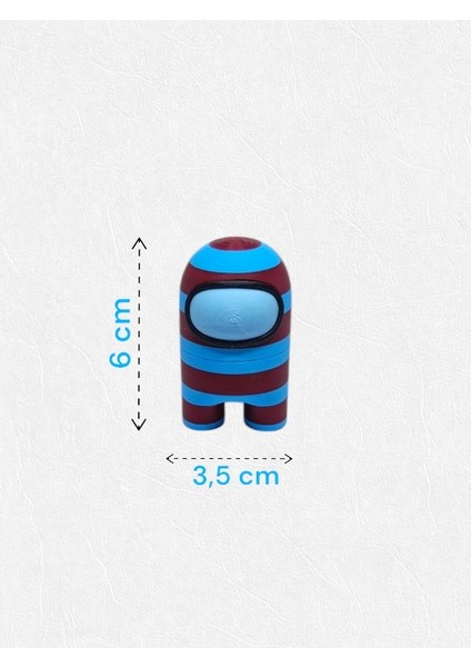 Amongus Taraftar, Mıknatıslı, Çizgili Bordo-Mavi Among Us 6 cm modelleri
