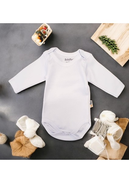 Düz Uzun Kollu Erkek Bebek Çıtçıtlı Body (Babytoo)