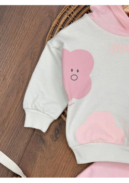 Oopps Baskılı Kapüşonlu Mevsimlik Kız Bebek Takım modelleri