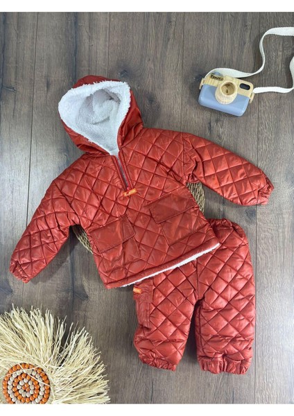 Kapitone Içi Welsoft Kürklü Erkek Bebek Mont Takım