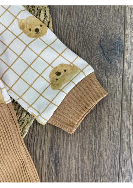 Kaşkorse Esnek Papyonlu Ayıcık Figürlü Patikli Çıtçıtlı Erkek Bebek Tulum fırsatları