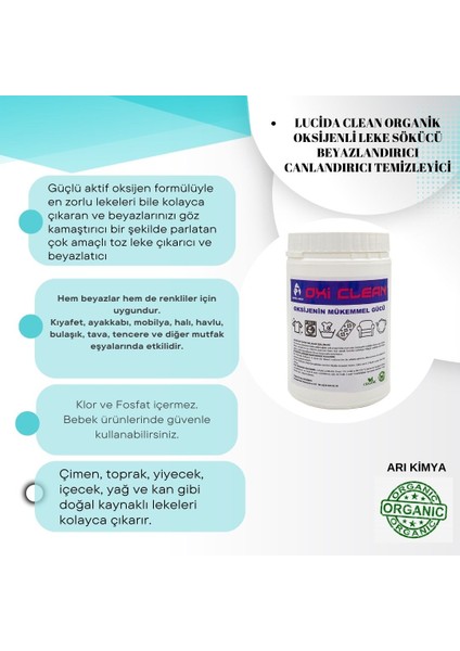 Oxi Clean Sihirli Oksijenli Leke Çıkarıcı Deterjan Organik 1 kg fiyatları