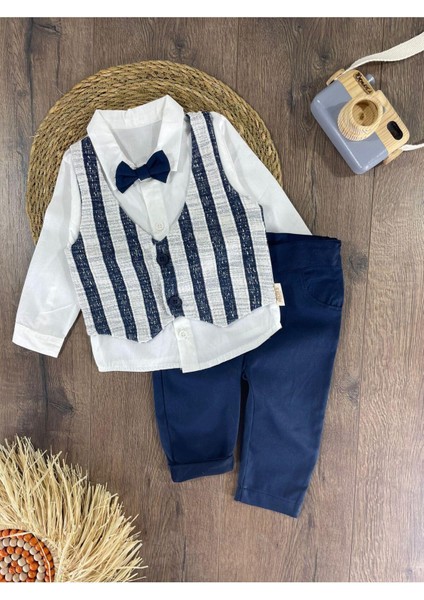 Erkek Bebek Papiyonlu 2 Li Takım