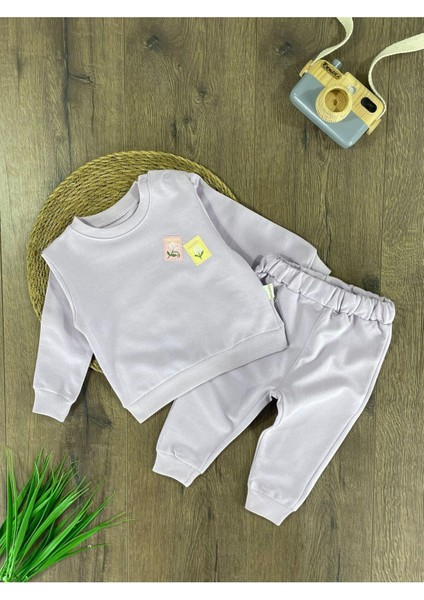 Çiçek Desenli Omuzdan Çıtçıtlı Mevsimlik Kız Bebek Alt/üst 2li Takım