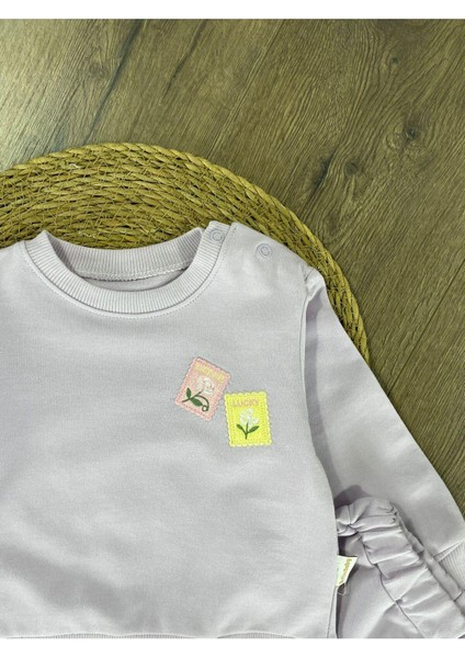 Çiçek Desenli Omuzdan Çıtçıtlı Mevsimlik Kız Bebek Alt/üst 2li Takım fiyatları