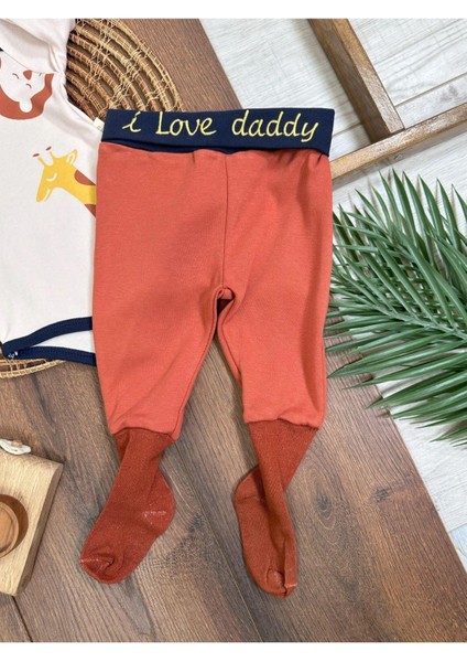 Safari Baskılı Çoraplı Alttan Çıtçıtlı Erkek Bebek Takım-Zıbın Takım fiyatları