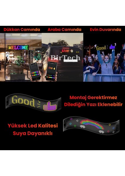 Kişiselleştirilebilir Matrix Car LED Telefon App Kontrollü Uzaktan Kumandalı (16X96)