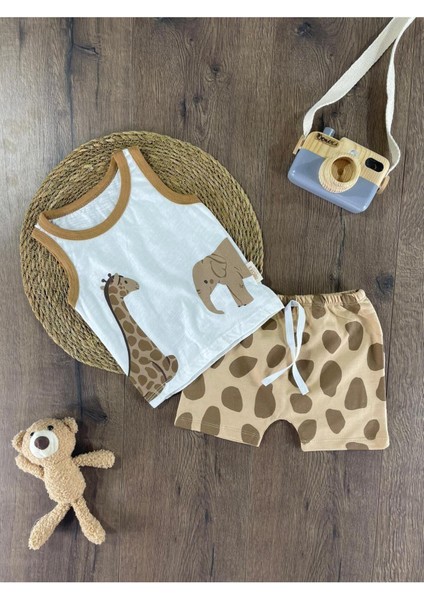 Animal Baskılı Şortlu Takım