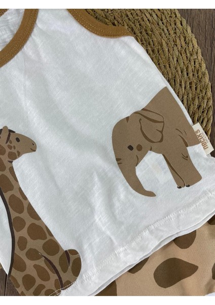 Animal Baskılı Şortlu Takım modelleri
