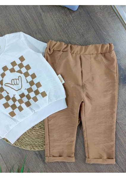 Dama Desenli Özgün Alt Üst Ikili Takım