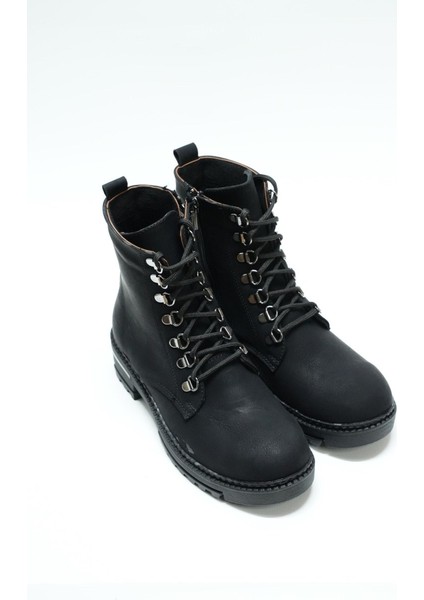 F. Brand Metal Tutucu Bağcıklı Günlük Kadın Bot, Siyah (Ladik)