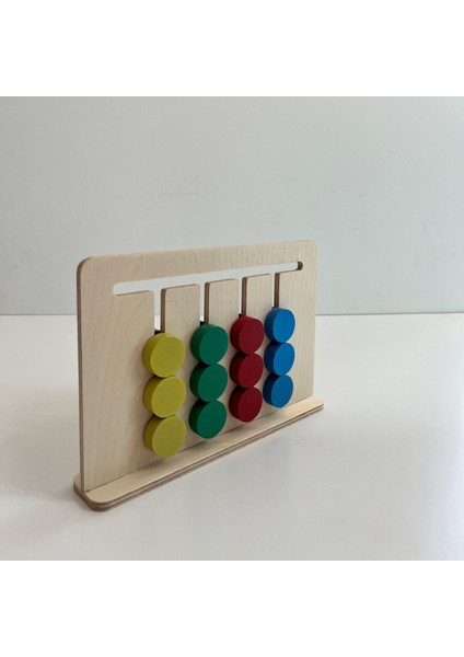 Ahşap Rubik Abaküs / 3+ Yaş / Montessori Eğitici ve Öğretici Renkli Ahşap Oyuncak / Güvenli ve Eğlenceli Çocuk Oyuncağı