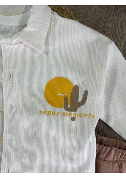 Gömlek Yaka Sırtta Baskı Detaylı Pamuk Erkek 3lü Takım fiyatları