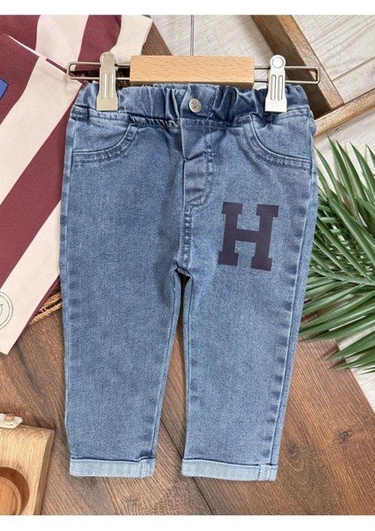 Polo Yaka Sweatshirt Likralı Kot Pantolon 2li Erkek Bebek Takımı fiyatları