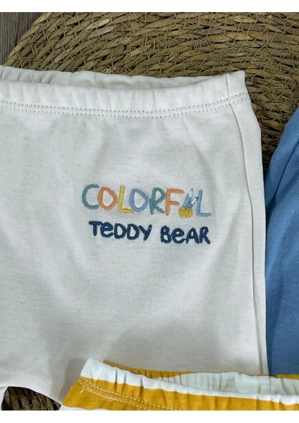 Colorful Baskılı Yenidoğan Organik Pamuk Erkek Bebek Patikli Eşofman 3lü Set fırsatları