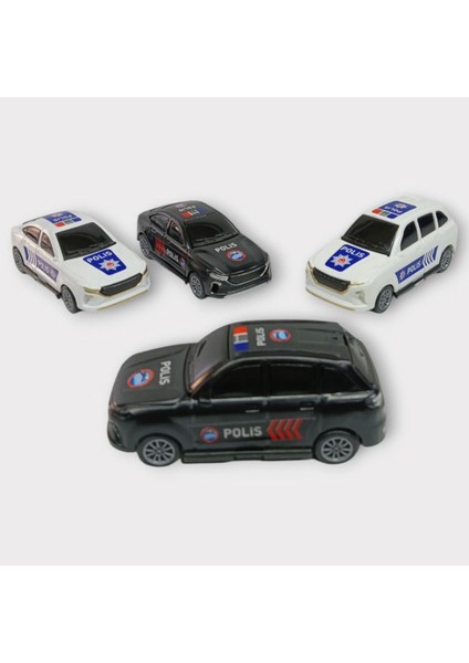 Çek Bırak Polis Arabası - 4lü Set