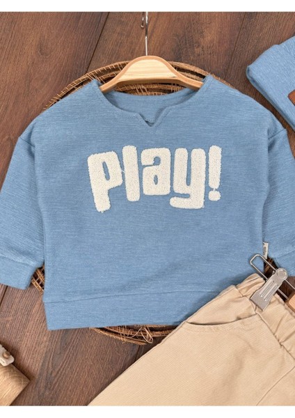 Bereli Likralı Play Nakışlı! Kanvars Pantolon 3lü Erkek Bebek