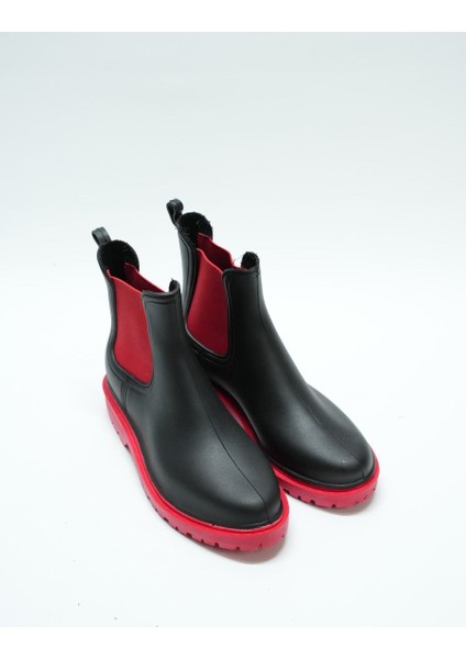 Akınal Bella Naylon Erkek Çizme , Siyah Kırmızı