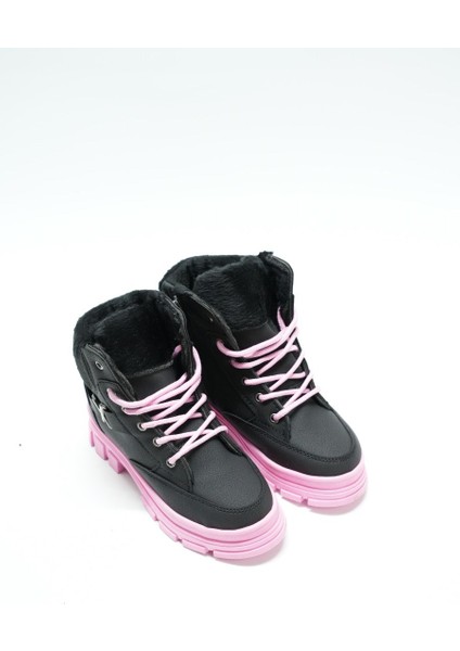 Günlük Kız Çocuk Bot, Siyah-Pembe