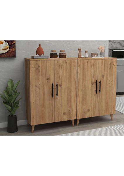 Home Enda 6 Raflı 4 Kapaklı Çok Amaçlı Dolap Atlantik Çam fırsatları
