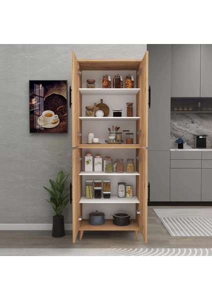 Home Enda 6 Raflı 4 Kapaklı Çok Amaçlı Dolap Atlantik Çam indirimleri