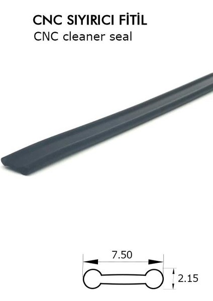 Cnc Kızak Fitili Cnc Sıyırıcı Contası 5 Metre Siyah