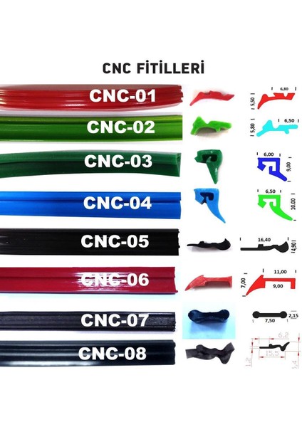 Cnc Kızak Fitili Cnc Sıyırıcı Contası 5 Metre Siyah