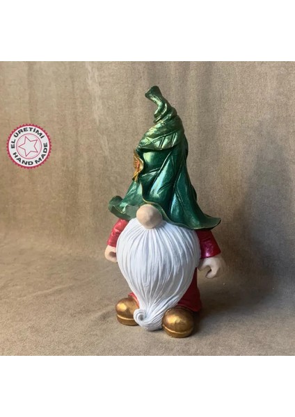 El Yapımı Yılbaşı Temalı Gnome Biblo - 16 x 27 cm