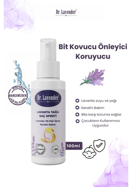 Lavanta Özlü Bit Önleyici, Koruyucu Ve Bitkovucu Sprey Keratinli Saç Toniği 100 Ml