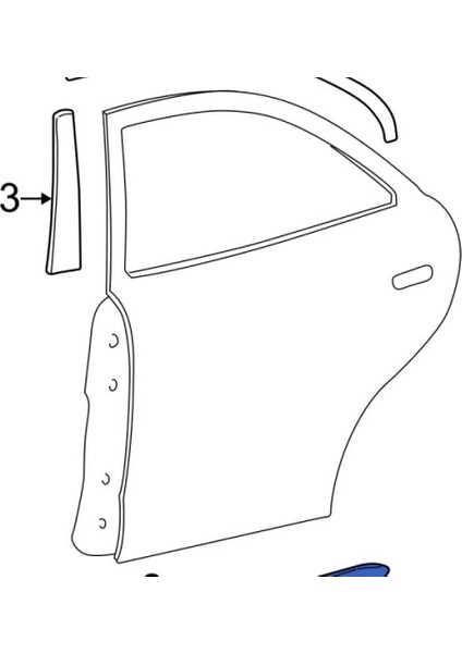 Kapı Çıtası Arka : Sag Kapı Bandı Arka : Sag Kore Accent Adm Benzın-Dızel 2003-2005 (Oem No: 8773225510)