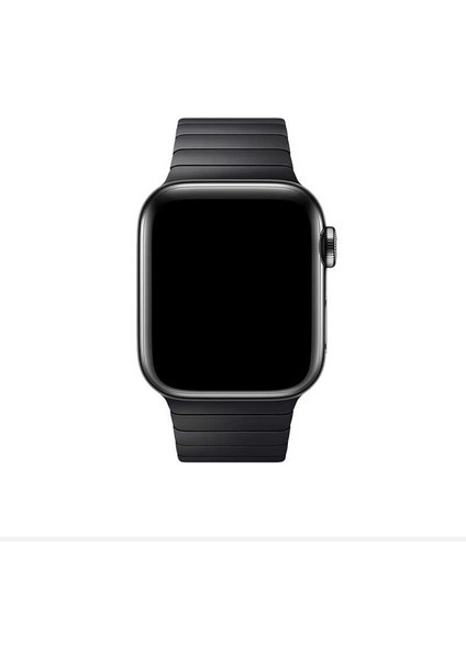 Apple Watch Se 2 (40MM) Uyumlu Parçalı Çizgi Tasarımlı Metal Kordon-35 Siyah