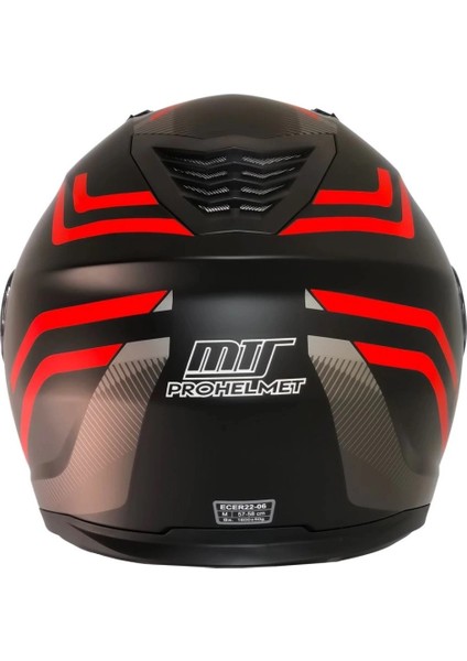 966 WX20 Red Çene Açılır Mat Siyah-Kırmızı Kask