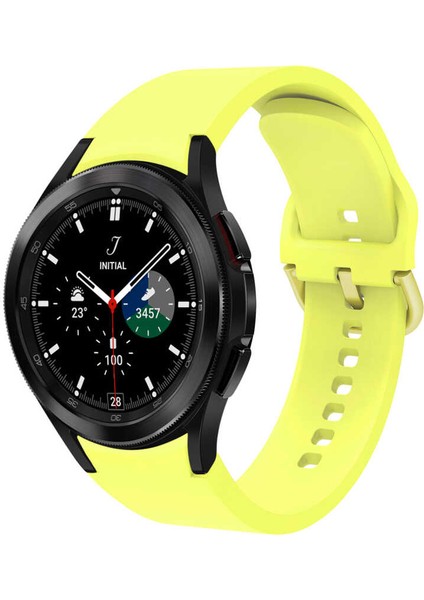 Samsung Galaxy Watch Fe Uyumlu (20MM) Kavisli Silikon Kordon-50 Sarı